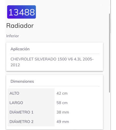 Manguera Radiador Inferior Silverado 1500 4.3 2005-2012 - Imagen 2